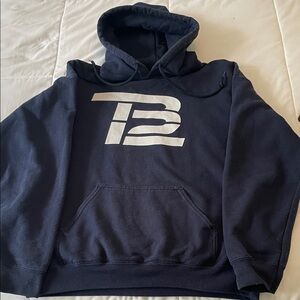 Gildan - unisex Navy Hoodie with white TB12 Logo